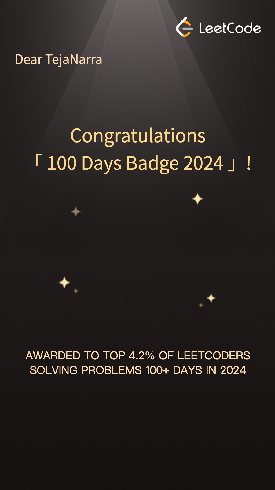 Leetcode 100 Days Badge