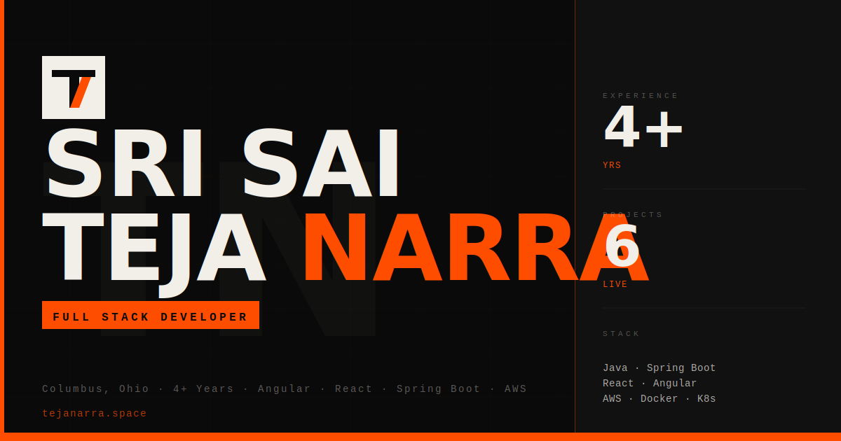 Sri Sai Teja Narra — Full Stack Developer